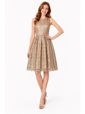 Decode 1.8 Gold Sequin Lace Sleeveless Cocktail Dress Size 8